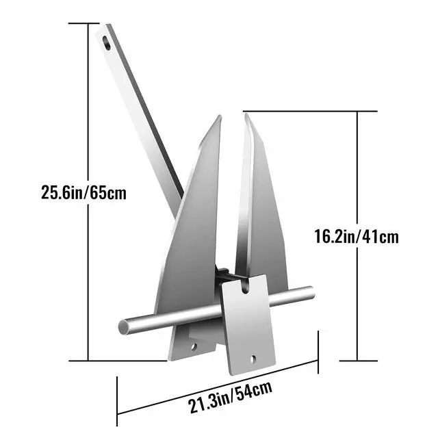 Alt view image 2 of 7 - Boat Anchor Kit, Fluke Style Anchor, Galvanized Steel Hot Dipped Fluke Anchor Includes Anchor,Chain,Rope, Shackles for Boat Mooring on The Beach