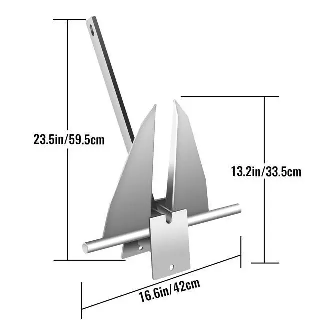 Alt view image 2 of 7 - Boat Anchor Kit, Fluke Style Anchor, Galvanized Steel Hot Dipped Fluke Anchor Includes Anchor,Chain,Rope, Shackles for Boat Mooring on The Beach