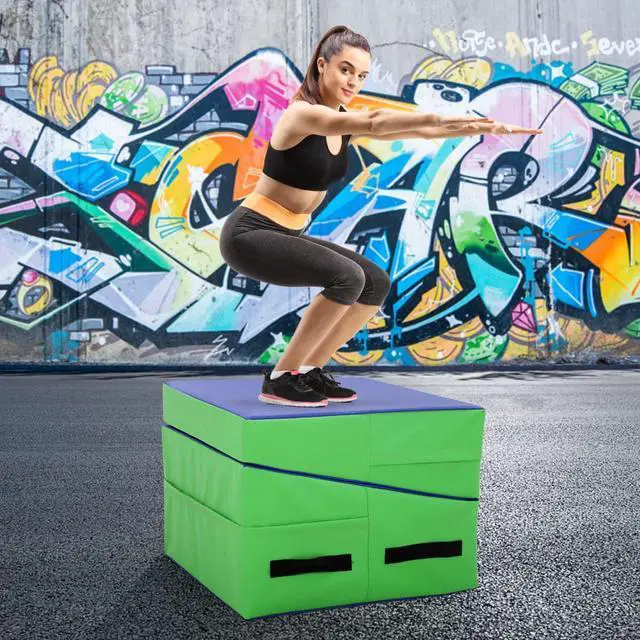 Alt view image 7 of 7 - Gymnastics Mat - Incline Tumbling Mat, Folding, Cheese Wedge Design for Kids Indoor/Outdoor Exercise & Yoga