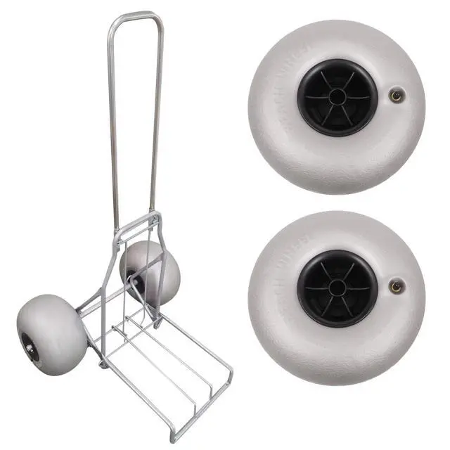 Alt view image 7 of 7 - 2 Pcs Kayak Beach Balloon Wheels 10" Universal eplacement Sand Tires Sand Wheels Beach Wheels for Kayak Canoe SUP Paddle Board