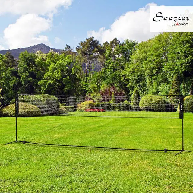 Alt view image 2 of 7 - 17ft Portable All-in-One Badminton Set, Height Adjustable Net | Pickleball and Volleyball Net, Outdoor Sports Set, for Backyard Beach Driveway Games
