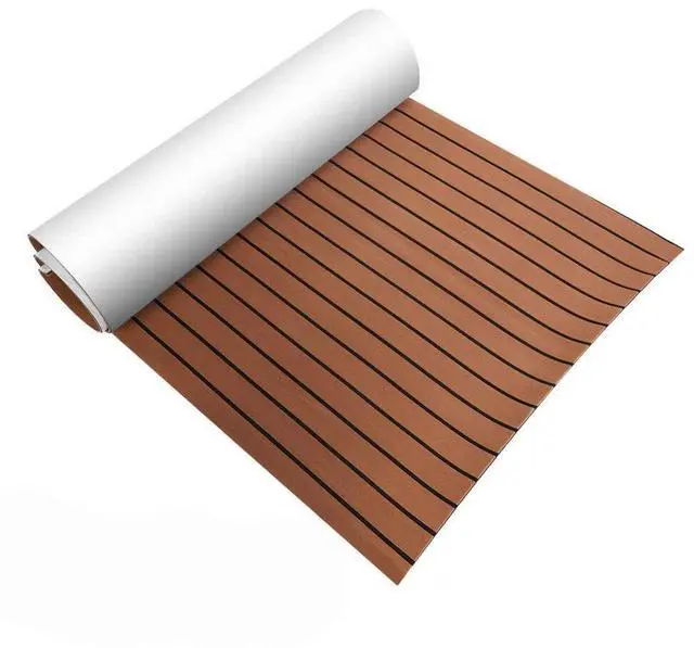 Main image of Teak Decking, 35.4"X94.5" EVA Foam Faux Teak Boat Decking Sheet Self-Adhesive Pad Sea Deck Marine