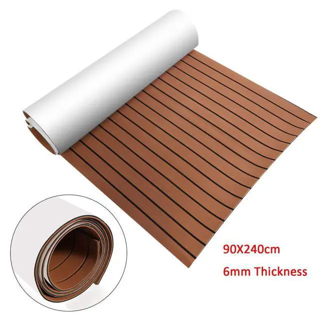 Alt view image 2 of 7 - Teak Decking, 35.4"X94.5" EVA Foam Faux Teak Boat Decking Sheet Self-Adhesive Pad Sea Deck Marine