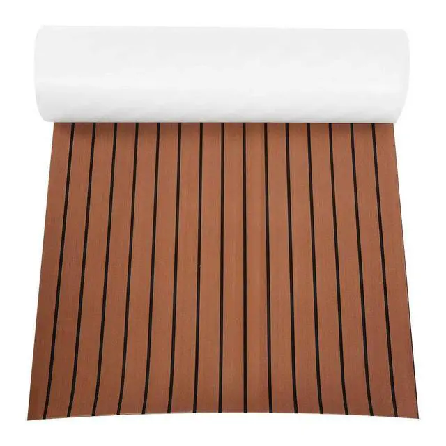 Alt view image 4 of 7 - Teak Decking, 35.4"X94.5" EVA Foam Faux Teak Boat Decking Sheet Self-Adhesive Pad Sea Deck Marine