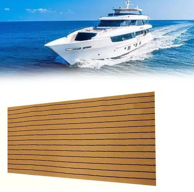 Main image of EVA Foam Faux Teak Boat Decking Sheet Self-Adhesive Non-Skid 94.5" x 46" (30 sqft) Fits for Sea Deck Marine Yacht RV Boat Flooring Mats