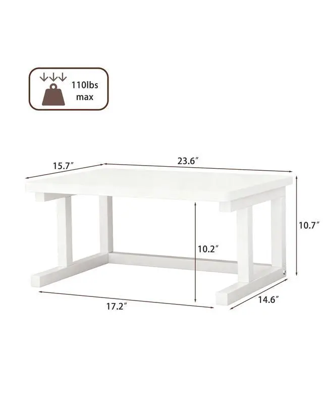 Alt view image 4 of 7 - Desktop Printer Stand, 23.6x 15.7 2-Tier Large Printer Shelf fit 3D Laser Printer/Scanner/Fax Machine, Industrial Storage Rack for Home Office Storage, White P6040-W
