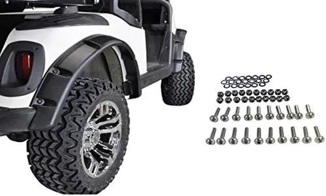 Main image of Huskey 4PCS EZGO Golf Cart Fender Flares with Stainless Steel Hardware for RXV 2008-2015 G/E Models, Made of Impact-Resistant ABS plastic and Recommended for Lifted Golf Cart with Offroad Tires