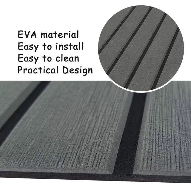 Alt view image 4 of 7 - EVA Foam Faux Teak Boat Decking Sheet Self-Adhesive Non-Skid 94.5" x 46" (30 sqft) Fits for Sea Deck Marine Yacht RV Boat Flooring Mats
