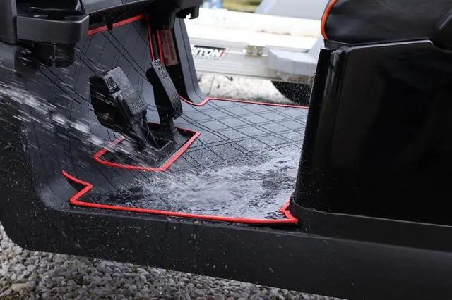 Alt view image 5 of 7 - Golf Cart Floor Mat Black Red Trim for Club Car Precedent 04+, Tempo/Onward 17+