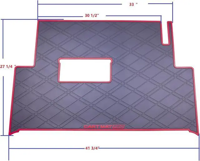 Alt view image 6 of 7 - Golf Cart Floor Mat Black Red Trim for Club Car Precedent 04+, Tempo/Onward 17+