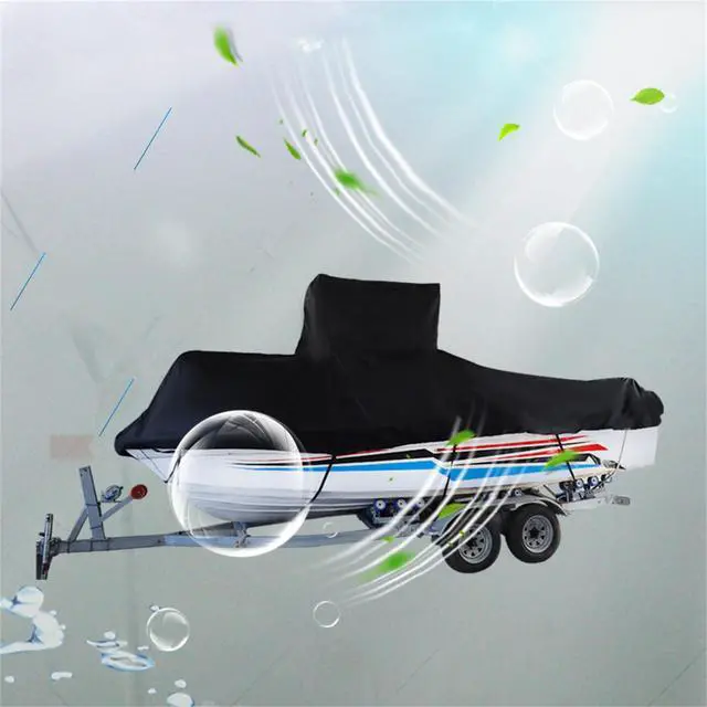 Alt view image 4 of 7 - 420D Heavy Duty Boat Cover Outdoor Durable and Tear Proof Replacement for T - Top Boat 16-18.5FT 606 x 320CM