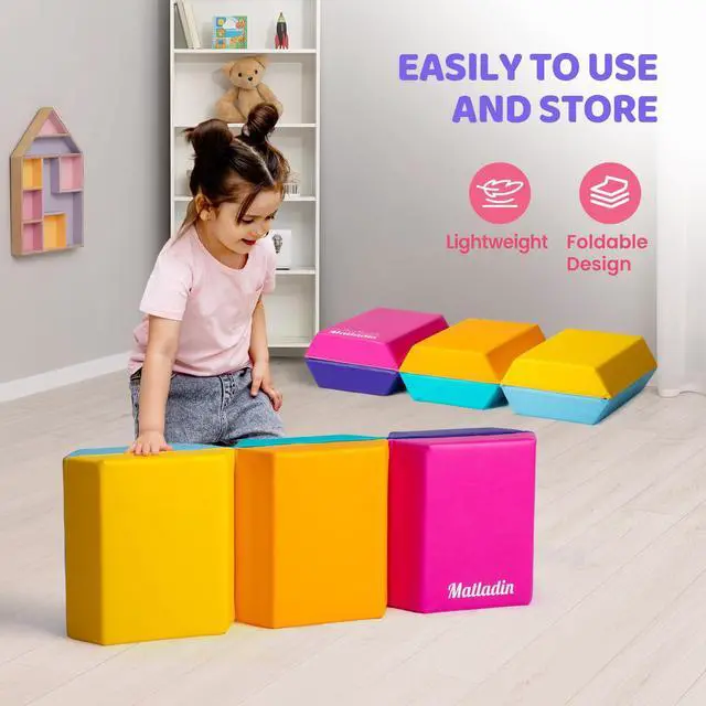 Alt view image 4 of 6 - Gymnastics Gym Tumbling Mat for Kids Children, Hexagon Gymnastics Folding Exercise Mat for Stretching Yoga Cheerleading Martial Arts