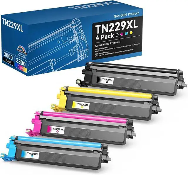 Main image of TN229XL TN229 Toner Cartridges Replacement for Brother MFC-L3780CDW | Compatible with TN 229 229XL DR229CL to work with MFC-L3720CDW MFC-L3765CDW HL-L3280CDW HL-L3220CDW HL-L3295CDW (4 Pack)