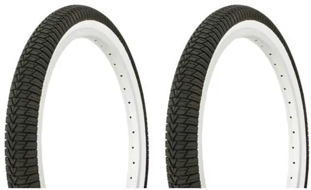 Main image of 2 Bike Tires 20 x 1.95 Black/White Side Wall HF-864.Bicycle Tires