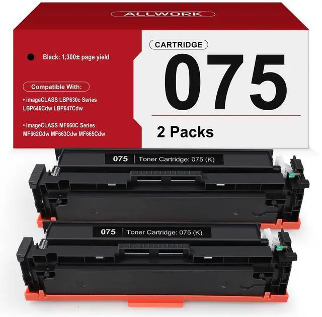 Main image of 075 Toner Cartridge Compatible Replacement for Canon 075 075H Toner Cartridge Set Works for Canon Color imageclass MF665cdw MF662Cdw MF663Cdw LBP646Cdw LBP647Cdw LBP640 MF660 Series Printer, 2 Black
