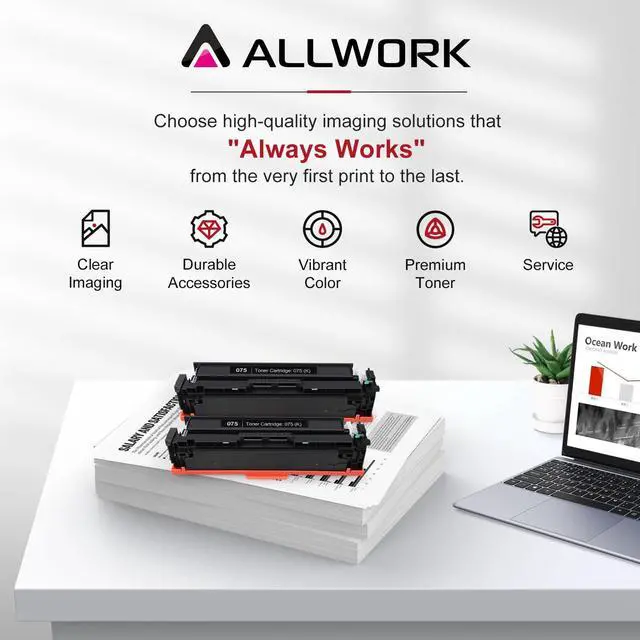 Alt view image 6 of 6 - 075 Toner Cartridge Compatible Replacement for Canon 075 075H Toner Cartridge Set Works for Canon Color imageclass MF665cdw MF662Cdw MF663Cdw LBP646Cdw LBP647Cdw LBP640 MF660 Series Printer, 2 Black