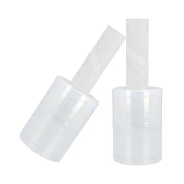 Alt view image 3 of 7 - PSBM Mini Stretch Wrap with Extended Core Handles, 12 Rolls 5 Inch x 1000 Feet 45 Gauge Heavy Duty Plastic Wrap Industrial Strength Shrink Film for Moving, Packing & Shipping