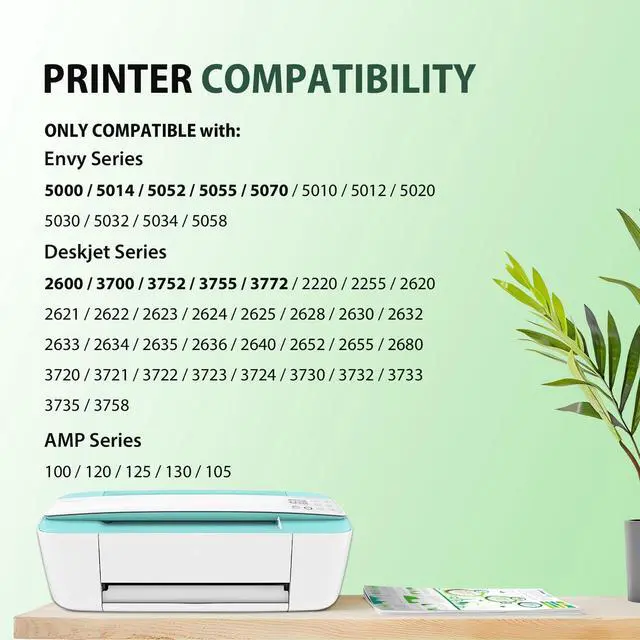 Alt view image 2 of 7 - 65XL 65 Black and Color Combo Pack Ink Cartridges DeskJet 3755 Envy 5055 | Compatible Replacement for HP65XL 65XL Black and Color for HP DeskJet 3772 3752 2600 Envy 5052 5000 Printer (Black Tri-Color)