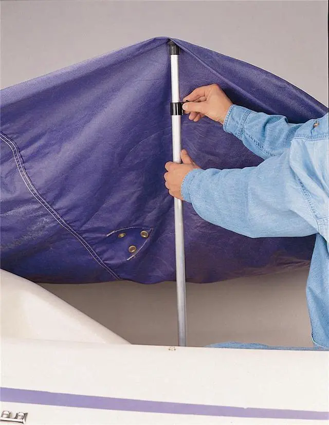 Alt view image 2 of 4 - Accessories-Aluminum Adjustable Boat Cover Support Pole from 22" to 70" Height with Male snap and Rubber end caps (cv)