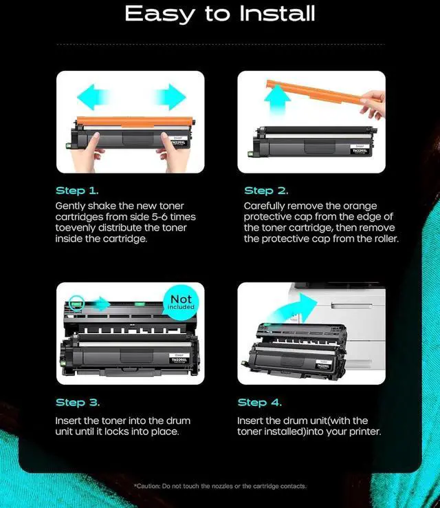 Alt view image 7 of 7 - TN229XL Toner Cartridges 5 Pack Replacement for Brother MFC-L3780CDW | Compatible with HL-L3280CDW MFC-L3720CDW HL-L3300CDW, 3000 Pages per Toner, 2 Black/C/M/Y, ISO Certified