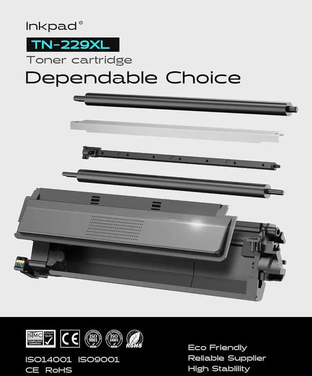 Alt view image 6 of 7 - TN229XL Toner Cartridges 5 Pack Replacement for Brother MFC-L3780CDW | Compatible with HL-L3280CDW MFC-L3720CDW HL-L3300CDW, 3000 Pages per Toner, 2 Black/C/M/Y, ISO Certified
