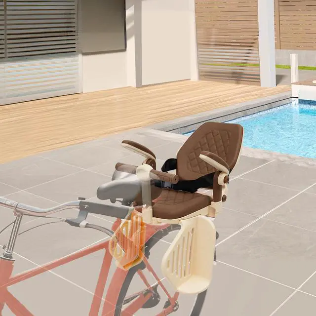 Alt view image 4 of 7 - Bicycle Child Seat Rear Mounted, 11 * 9.8in Seat 50kg/110.23 lbs Load Bike Rear Child Seat 3-Angle Adjustable, for Bicycles and Mountain Bikes