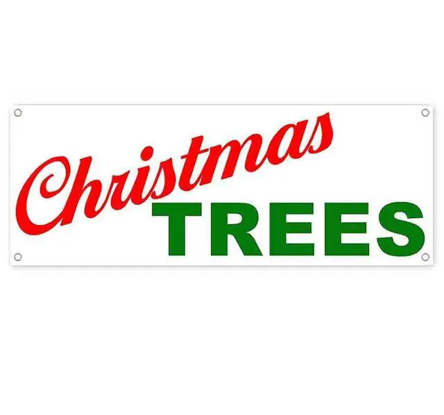Alt view image 2 of 5 - Christmas Trees 13 oz Banner | Non-Fabric | Heavy-Duty Vinyl Single-Sided with Metal Grommets
