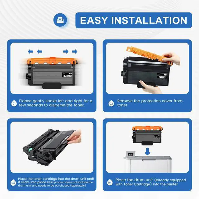 Alt view image 5 of 6 - TN890 TN-890 2 Pack Compatible TN-890 Ultra High Yield Toner Cartridge Replacement for Brother MFC-L6900DW HL-L6400DW HL-L6250DW MFC-L6750DW Toner Printer