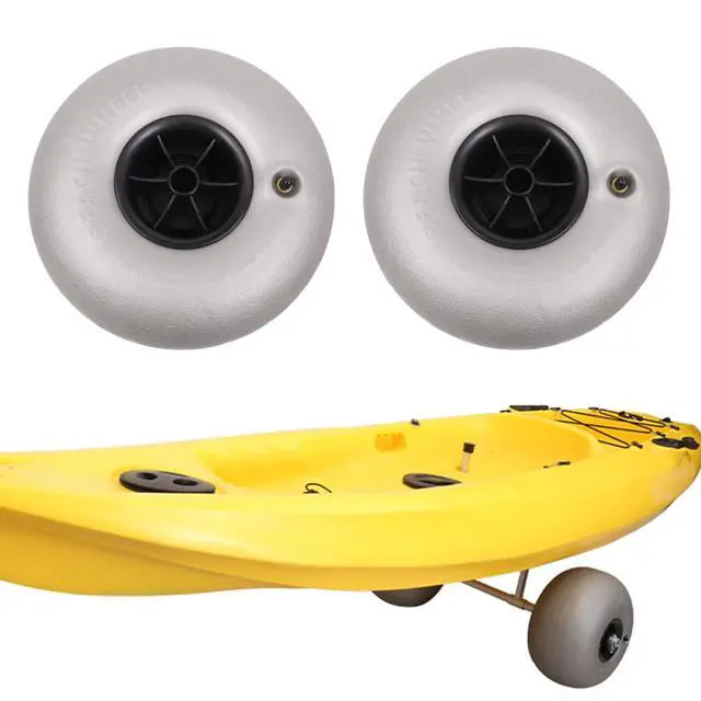 Alt view image 3 of 7 - 2 Pcs Kayak Beach Balloon Wheels 10" Universal eplacement Sand Tires Sand Wheels Beach Wheels for Kayak Canoe SUP Paddle Board