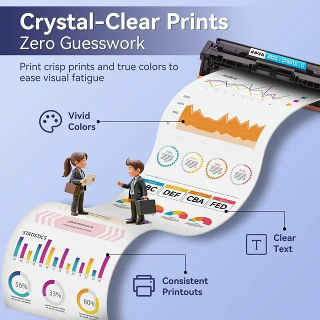 Alt view image 3 of 7 - 202X Toner Cartridges CF500X 202A,4 Pack Black Cyan Yellow Magenta | Compatible for LaserJet Pro MFP M281fdw M254dw M281fdn M281cdw M280nw M254dn M254nw Printer,With Chip,Business Home Office