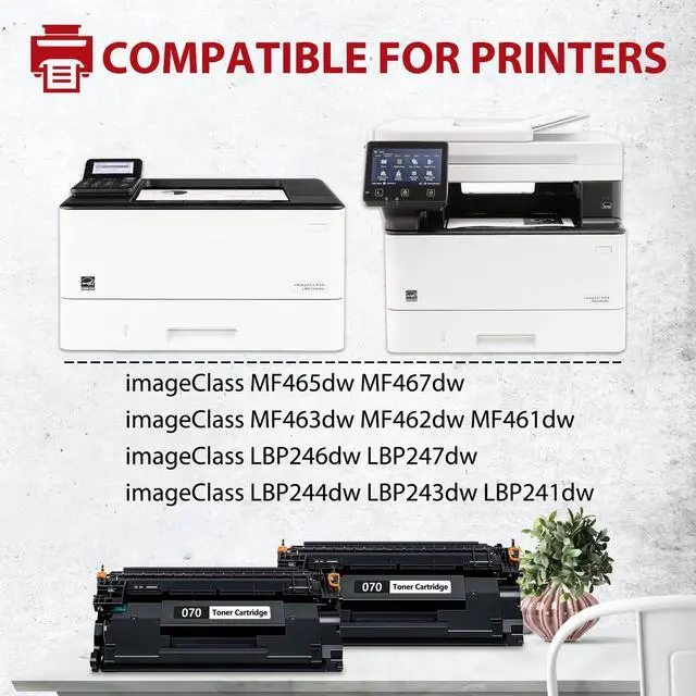 Alt view image 3 of 7 - 070 Toner Cartridge Compatible for Canon 070 Toner Cartridge Compatible for Canon imageCLASS MF465dw MF462dw LBP246dw LBP247dw Printer (2 Pack)
