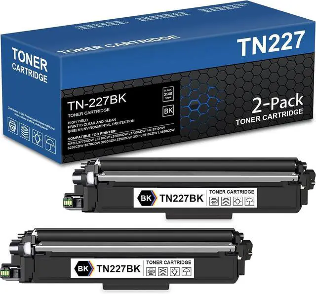 Main image of TN227 Black High Yield Toner Cartridge Replacement for Brother TN-227BK TN227BK TN223BK TN 223BK for MFC-L3770CDW MFC-L3710CW MFC-L3750CDW HL-3290CDW HL-3210CW HL-3230CDW Printer TN2272PK
