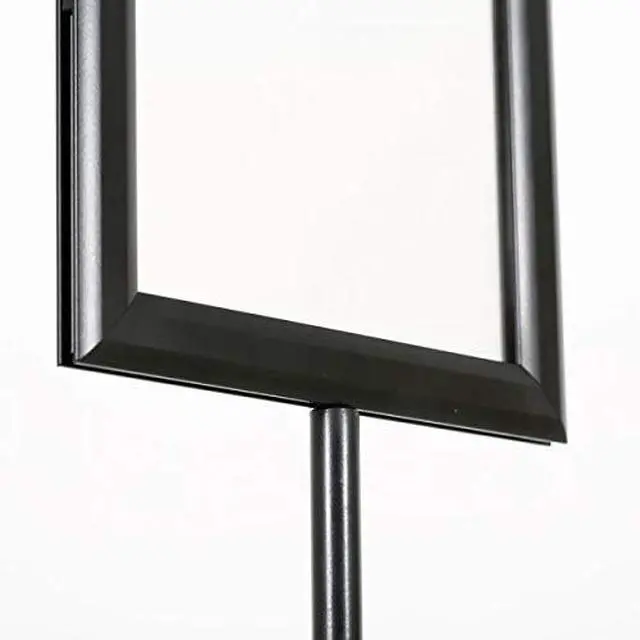 Alt view image 2 of 6 - Pedestal Adjustable Telescoping Menuboard, Aluminum Profile, Black Double Sided Slide-In Poster Frame, 8.5x11 inch Document, Brochure, Sign Holder (Black - 1 Pack)