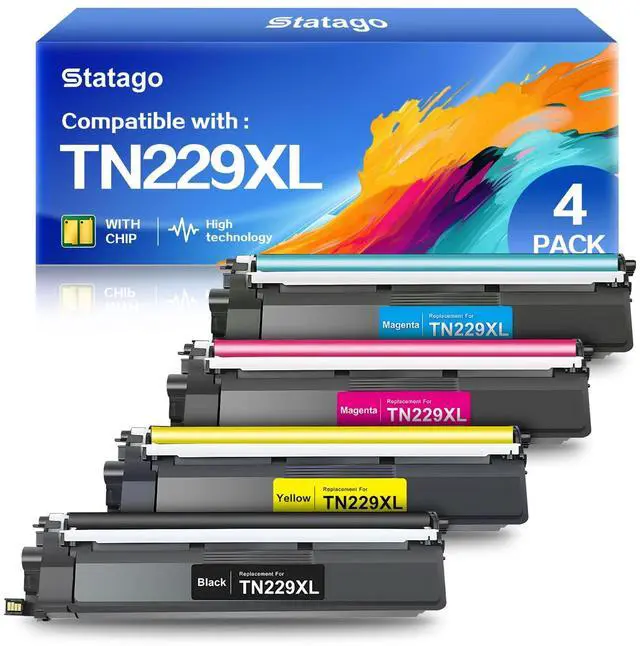 Main image of TN229XL 229XL Toner Cartridges Compatible with Brother TN229 Toner Works for Brother MFC-L3780CDW MFC-L3720CDW HL-L3280CDW MFC-L8395CDW HL-L3300CDW HL-L3220CDW HL-L3295CDW Printer (BK/C/M/Y 4 Pack)