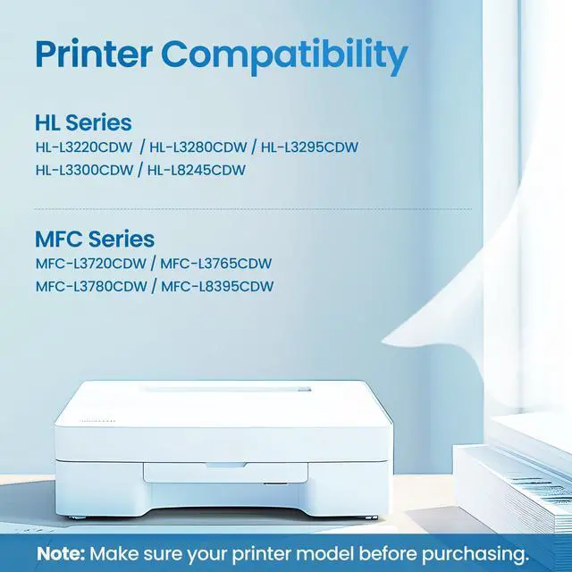 Alt view image 2 of 6 - TN229XL 229XL Toner Cartridges Compatible with Brother TN229 Toner Works for Brother MFC-L3780CDW MFC-L3720CDW HL-L3280CDW MFC-L8395CDW HL-L3300CDW HL-L3220CDW HL-L3295CDW Printer (BK/C/M/Y 4 Pack)