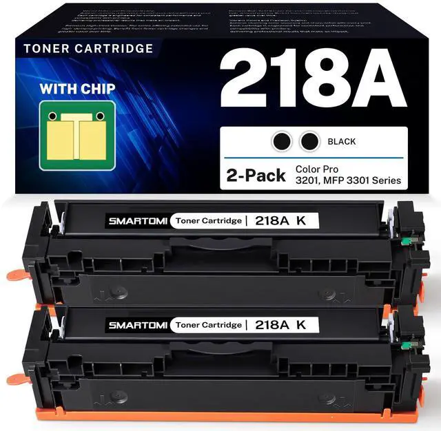 Main image of 218A Toner Cartridge 2 Pack Set Compatible Replacement for HP 218A 218X W2180A W2180X Works with Color Pro MFP 3301 3201 Series MFP 3301cdw 3301fdw 3301sdw 3201dw Printer with Chip