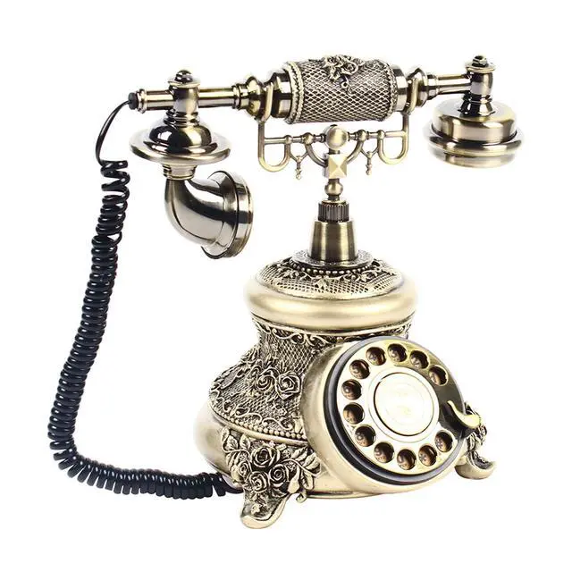 Alt view image 4 of 7 - European Style Rotary Phone, Retro Landline Phone Vintage Telephone Antique Landline Office Telephone Old Fashioned Corded Phone for Home and Office