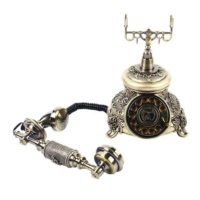 Alt view image 6 of 7 - European Style Rotary Phone, Retro Landline Phone Vintage Telephone Antique Landline Office Telephone Old Fashioned Corded Phone for Home and Office