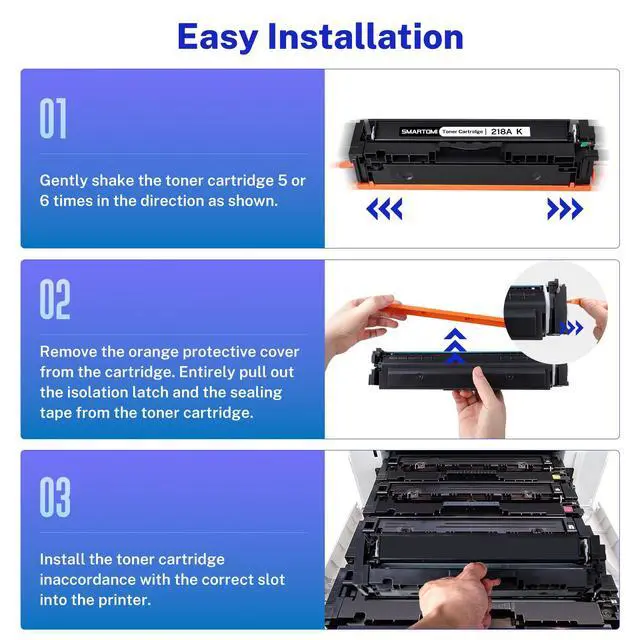 Alt view image 5 of 6 - 218A Toner Cartridge 2 Pack Set Compatible Replacement for HP 218A 218X W2180A W2180X Works with Color Pro MFP 3301 3201 Series MFP 3301cdw 3301fdw 3301sdw 3201dw Printer with Chip