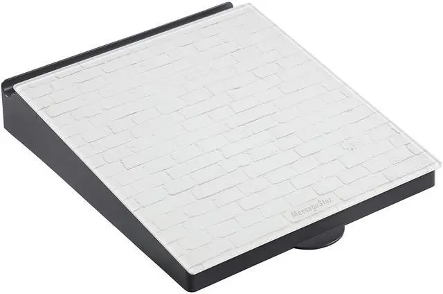Main image of MessageStor Dry-Erase Glass Board Memo Station, Pattern Collection, Desk Organization, White Brick