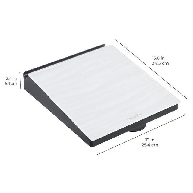 Alt view image 2 of 7 - MessageStor Dry-Erase Glass Board Memo Station, Desk Organizer, Waves