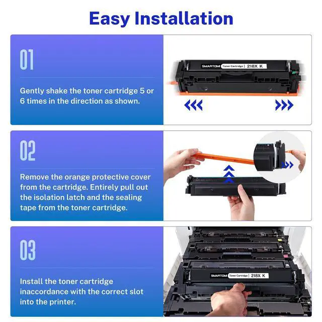 Alt view image 4 of 4 - 218X Toner Cartridges 1-Pack High Yield (with Chip) Compatible Replacement for HP Color Pro MFP 3301SDW 3301CDW 3301FDW 3201DW Printer 3301 3201 Series | W2180X