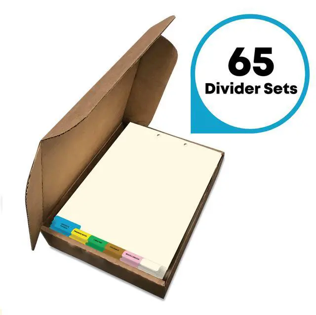 Alt view image 6 of 7 - Stock Medical Chart Dividers, 65 Sets of 6 Popular Healthcare Index Tabs, Bottom Tab, 8-1/2" x 11-3/8", File Folder Organizer for Nursing Patient Charts & Medical Records