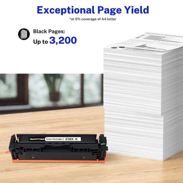Alt view image 2 of 4 - 218X Toner Cartridges 1-Pack High Yield (with Chip) Compatible Replacement for HP Color Pro MFP 3301SDW 3301CDW 3301FDW 3201DW Printer 3301 3201 Series | W2180X