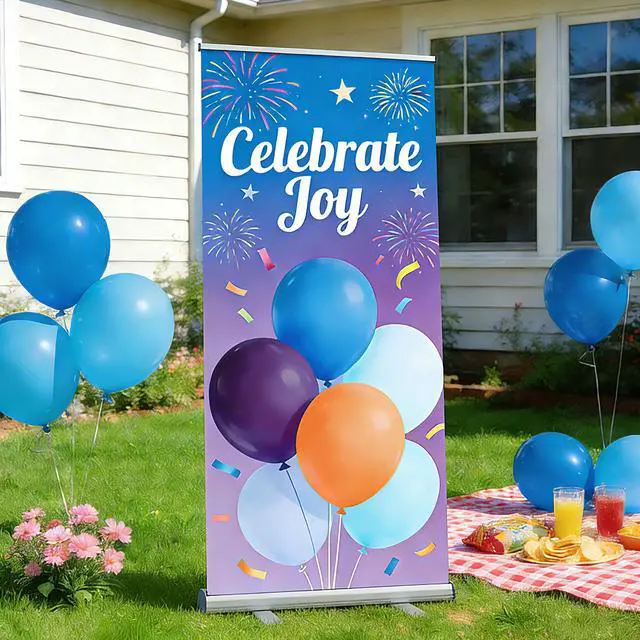 Alt view image 7 of 7 - Custom Retractable Banner with Stand, Personalized banners customize, Full Color Pop Up Banner Sign for Events, Trade Shows, and Business Promotion, Advertising, Family (style 1)