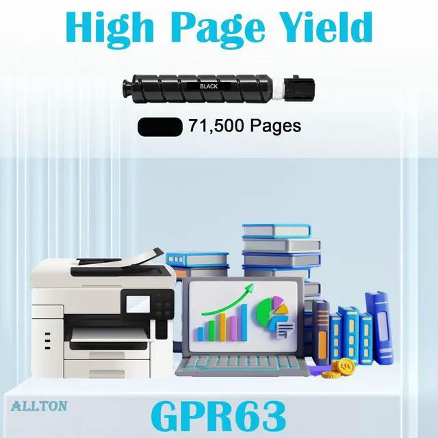 Alt view image 3 of 6 - GPR63 Black Toner Cartridge 4766C003AA Compatible Canon GPR-63 High Yield Toner Replacement for Canon ImageRUNNER Advance DX 6855i 6860i 6870i Printer(1-Pack)
