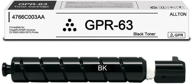 Main image of GPR63 Black Toner Cartridge 4766C003AA Compatible Canon GPR-63 High Yield Toner Replacement for Canon ImageRUNNER Advance DX 6855i 6860i 6870i Printer(1-Pack)