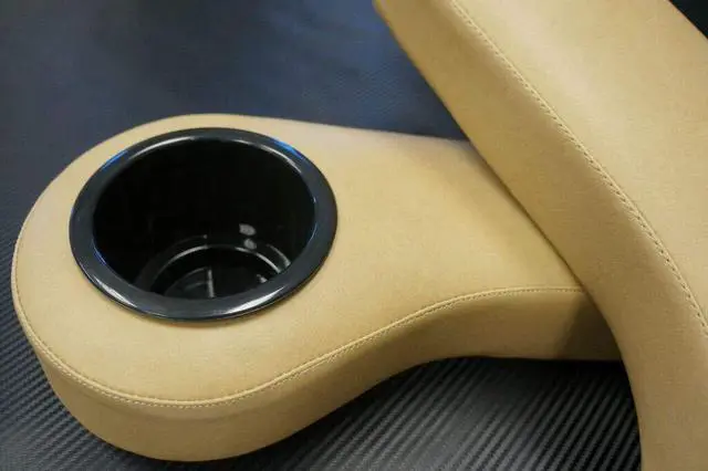 Alt view image 3 of 3 - Tan Golf Cart Cup Holder Rear Seat Arm Rest Cushion - Fits EZGO/Club Car/Yamaha