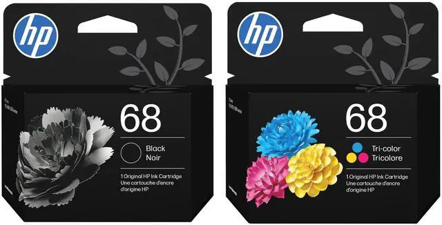 Main image of 68 Black 68 Tri-Color Ink Cartridge - 2 Pack | Works Envy 6100e, 6500e Series| Packaging May Vary