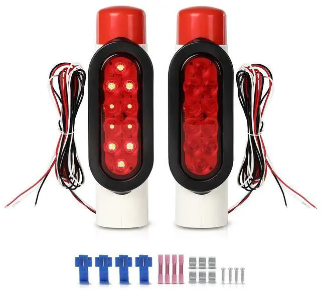 Main image of Boat Trailer Guide-on Post Pipe Guide Lights LED Compatible with Standard 2" PVC for Guide ons Post Sealed Submersible Turn Signal Brake Marker Reverse